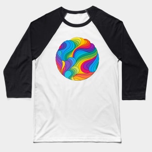 Trippy Hippie Rainbow Swirl Baseball T-Shirt